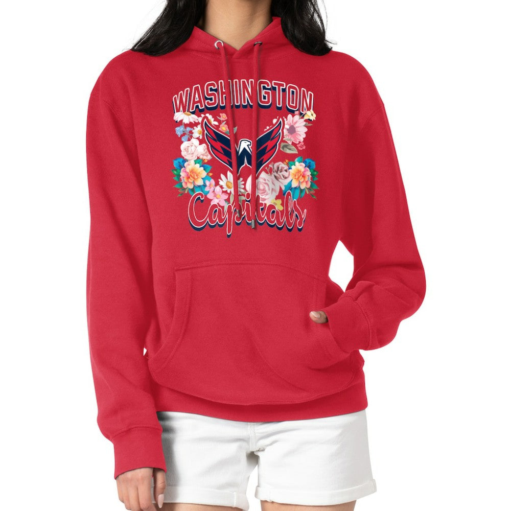 NHL Red Washington Capitals G-III 4Her by Carl Banks Women's Flower Logo Pullover Hoodie