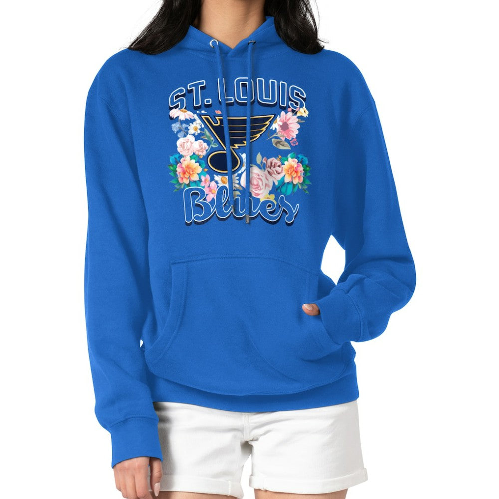 NHL Blue St. Louis Blues G-III 4Her by Carl Banks Women's Flower Logo Pullover Hoodie