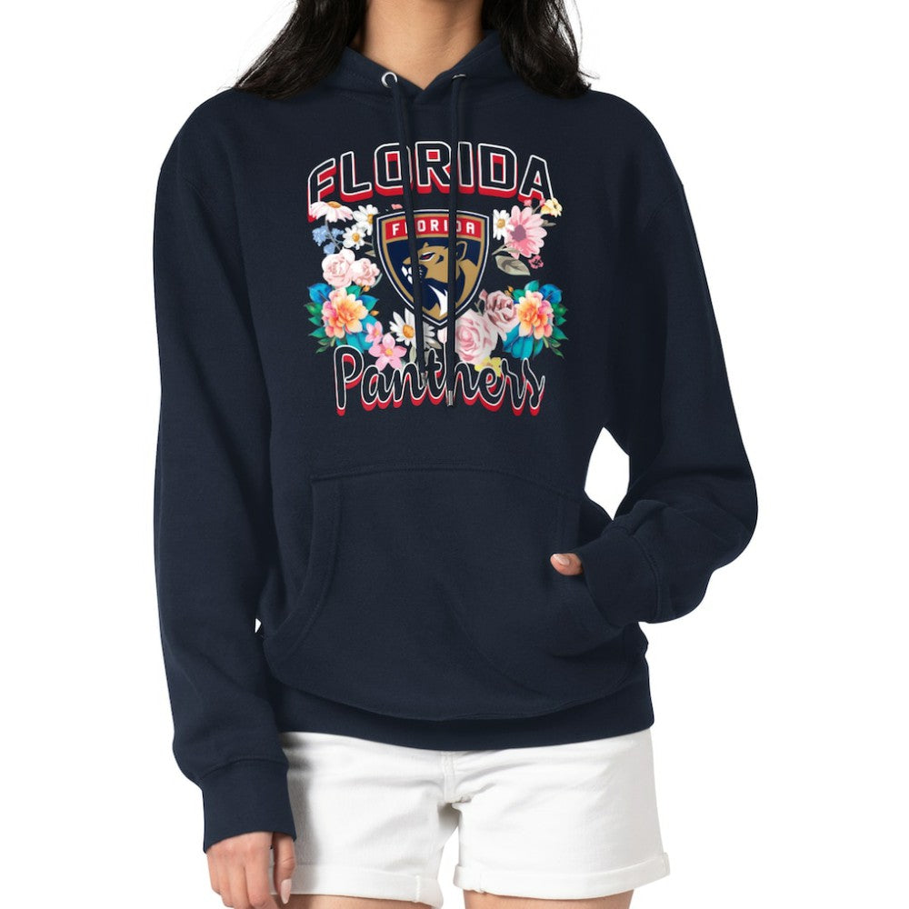 NHL Navy Florida Panthers G-III 4Her by Carl Banks Women's Flower Logo Pullover Hoodie
