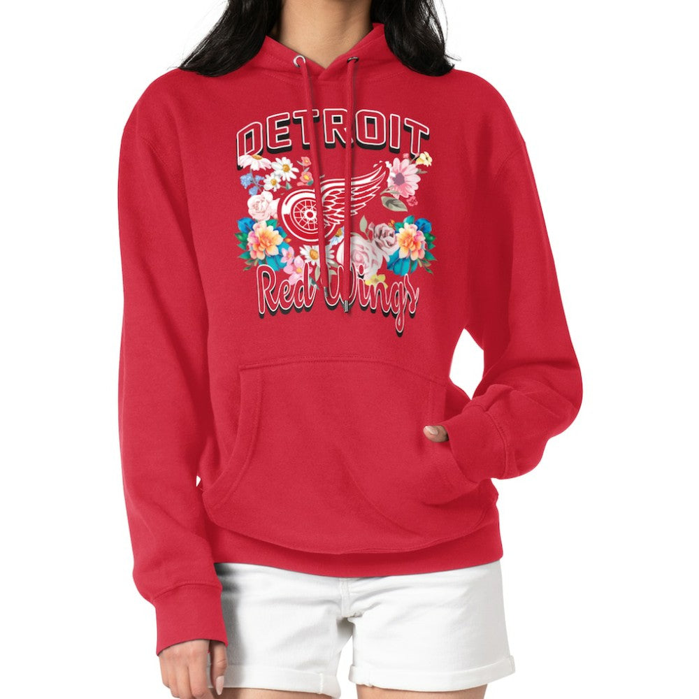 NHL Red Detroit Red Wings G-III 4Her by Carl Banks Women's Flower Logo Pullover Hoodie