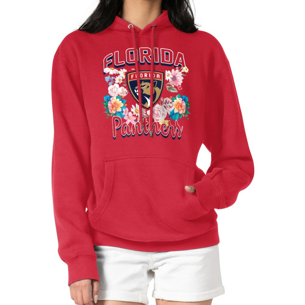 NHL Red Florida Panthers G-III 4Her by Carl Banks Women's Flower Logo Pullover Hoodie