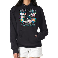 NHL Black San Jose Sharks G-III 4Her by Carl Banks Women's Flower Logo Pullover Hoodie