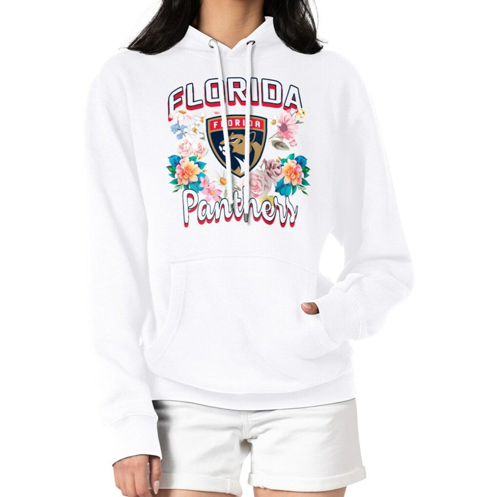 NHL White Florida Panthers G-III 4Her by Carl Banks Women's Flower Logo Pullover Hoodie
