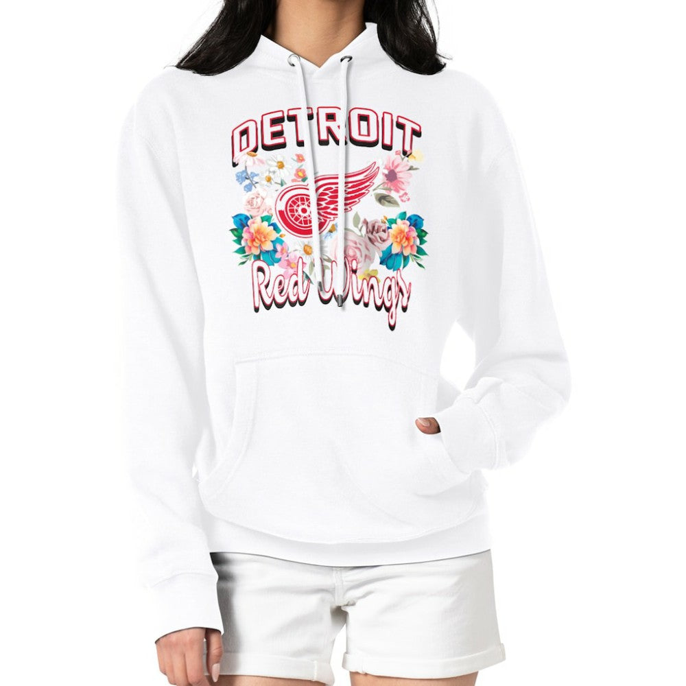 NHL White Detroit Red Wings G-III 4Her by Carl Banks Women's Flower Logo Pullover Hoodie
