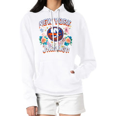 NHL White New York Islanders G-III 4Her by Carl Banks Women's Flower Logo Pullover Hoodie