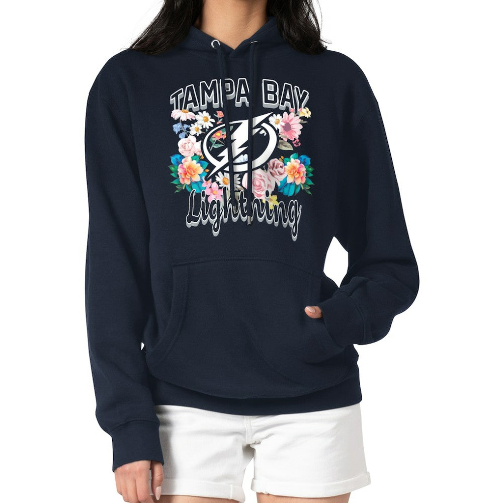 NHL Navy Tampa Bay Lightning G-III 4Her by Carl Banks Women's Flower Logo Pullover Hoodie