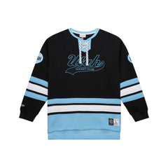 NHL Black Utah Hockey Club Mitchell & Ness Heritage Lace-Up Pullover Sweatshirt