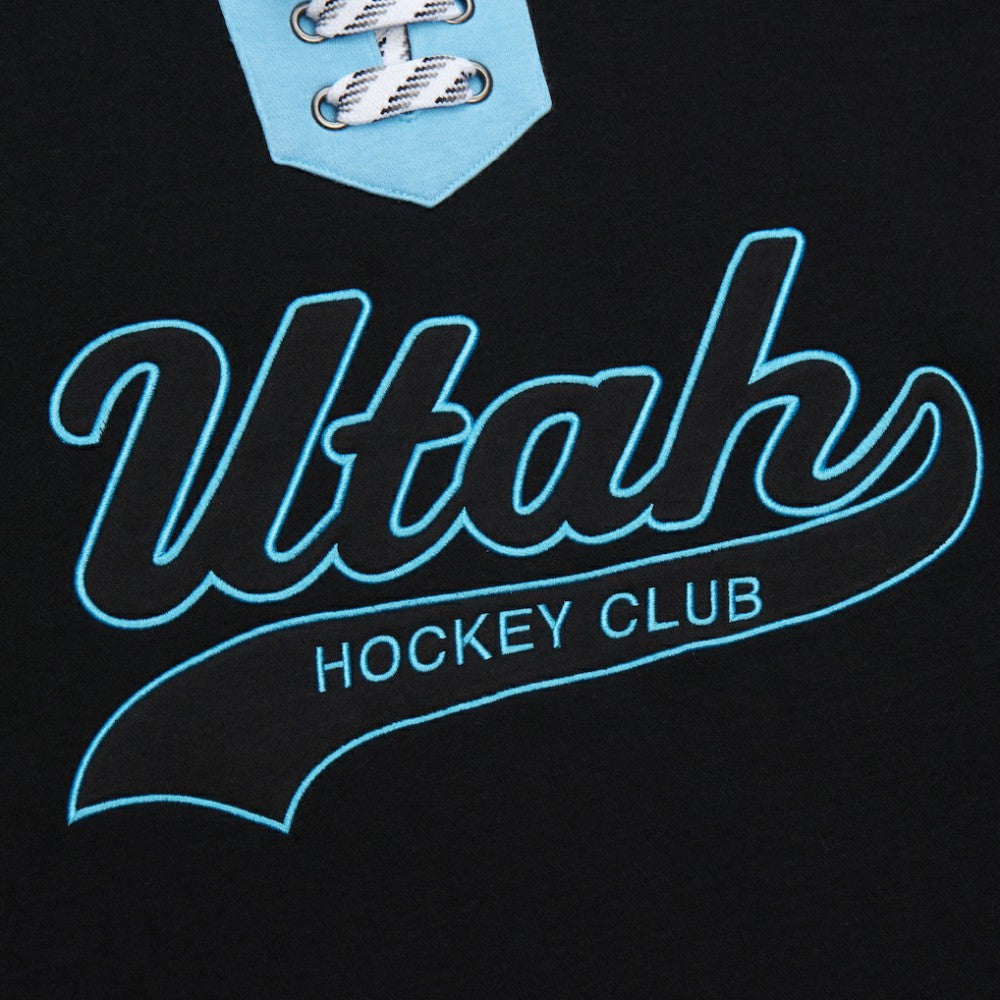 NHL Black Utah Hockey Club Mitchell & Ness Heritage Lace-Up Pullover Sweatshirt