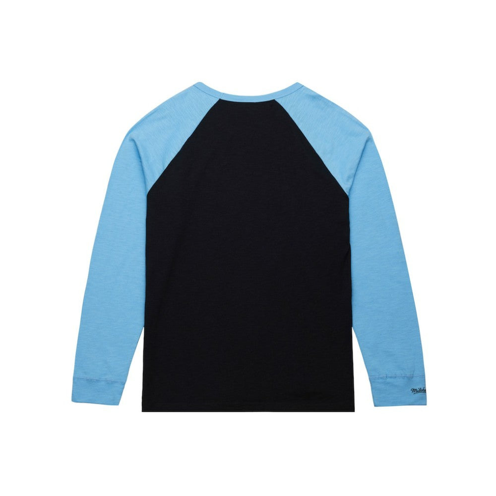 NHL Black/Light Blue Utah Hockey Club Mitchell & Ness Legendary Slub Long Sleeve Raglan T-Shirt