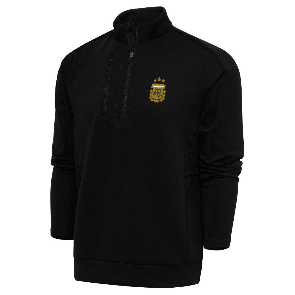 Argentina National Team Antigua Generation Quarter-Zip Pullover Top -  Black