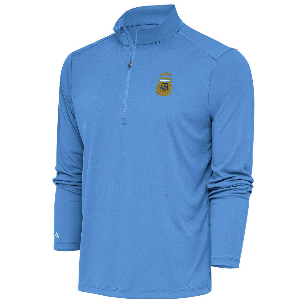 Argentina National Team Antigua Tribute Quarter-Zip Pullover Top -  Powder Blue