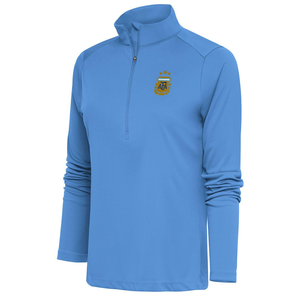 Argentina National Team Antigua Women's Tribute Half-Zip Pullover Top -  Powder Blue