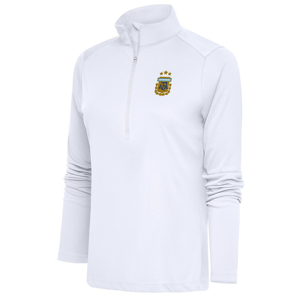 Argentina National Team Antigua Women's Tribute Half-Zip Pullover Top -  White