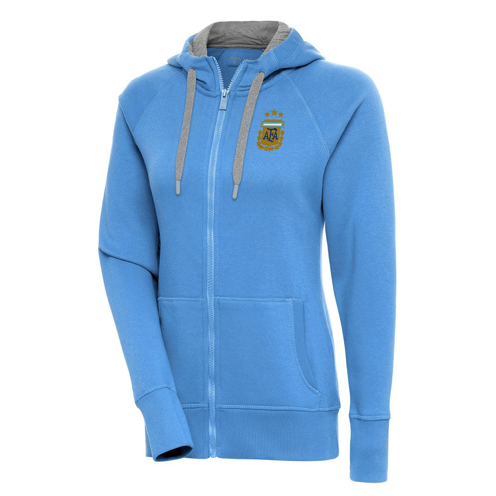 Argentina National Team Antigua Women's Victory Full-Zip Hoodie -  Powder Blue
