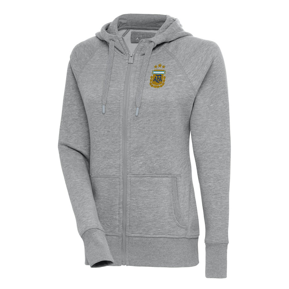 Argentina National Team Antigua Women's Victory Full-Zip Hoodie -  Heather Gray
