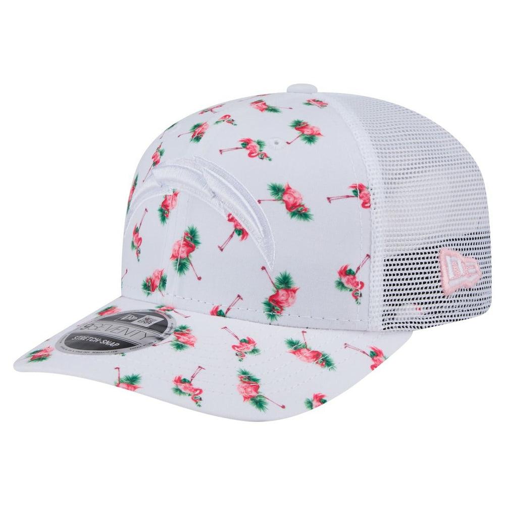 Adventure Flamingo Pattern 9SEVENTY Stretch-Snap Hat - Los Angeles Chargers