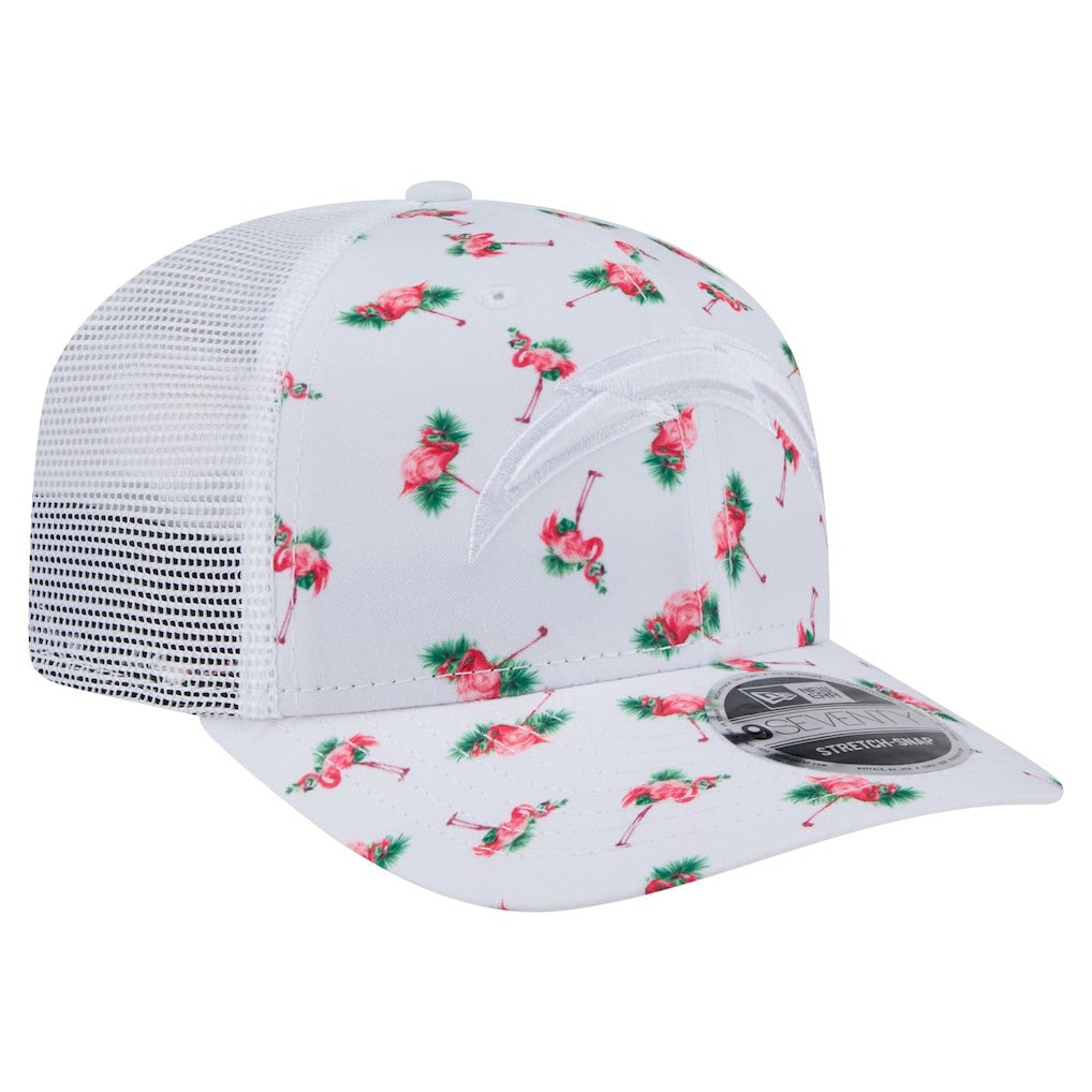 Adventure Flamingo Pattern 9SEVENTY Stretch-Snap Hat - Los Angeles Chargers
