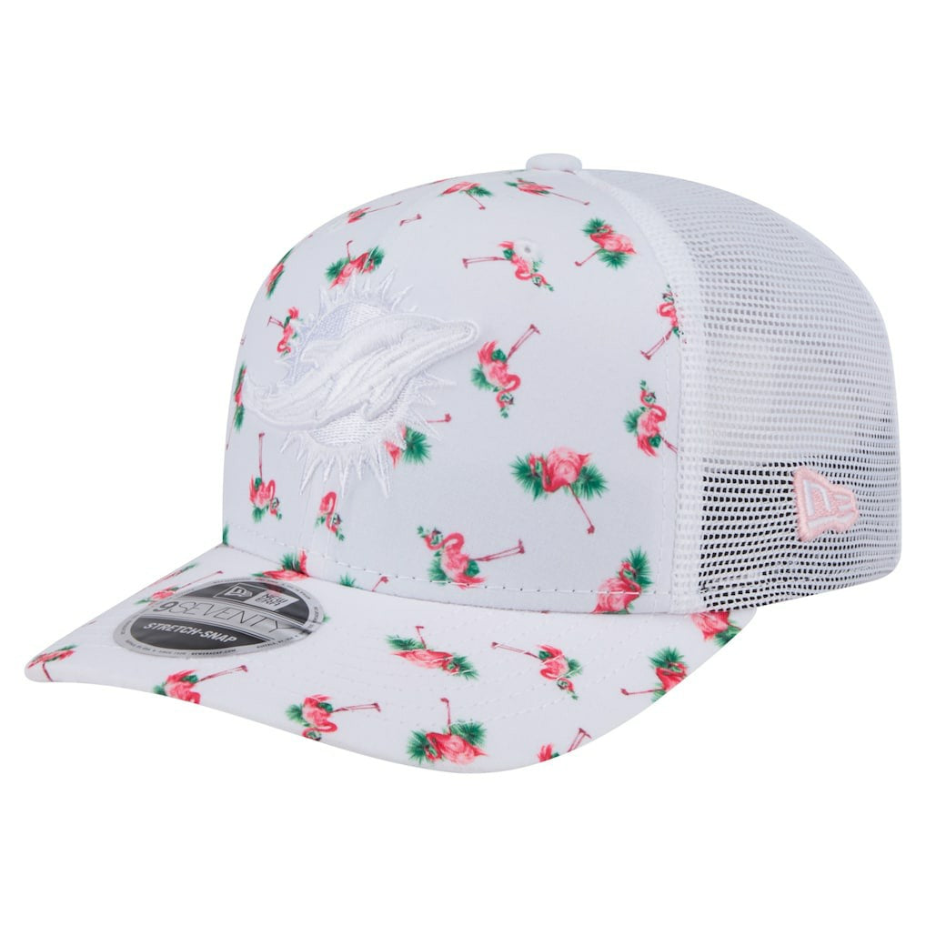 Adventure Flamingo Pattern 9SEVENTY Stretch-Snap Hat - Miami Dolphins