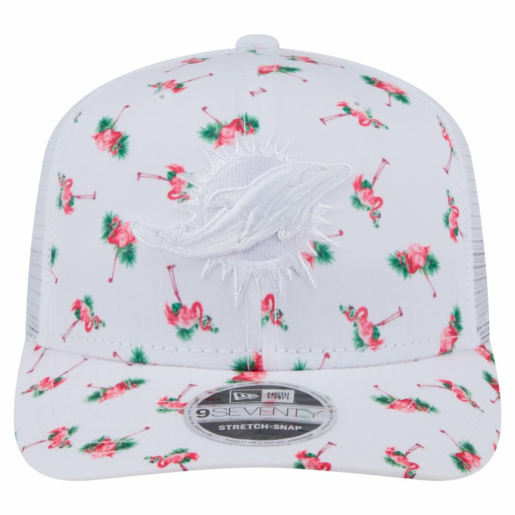 Adventure Flamingo Pattern 9SEVENTY Stretch-Snap Hat - Miami Dolphins