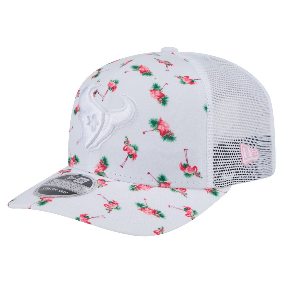 Adventure Flamingo Pattern 9SEVENTY Stretch-Snap Hat - Houston Texans