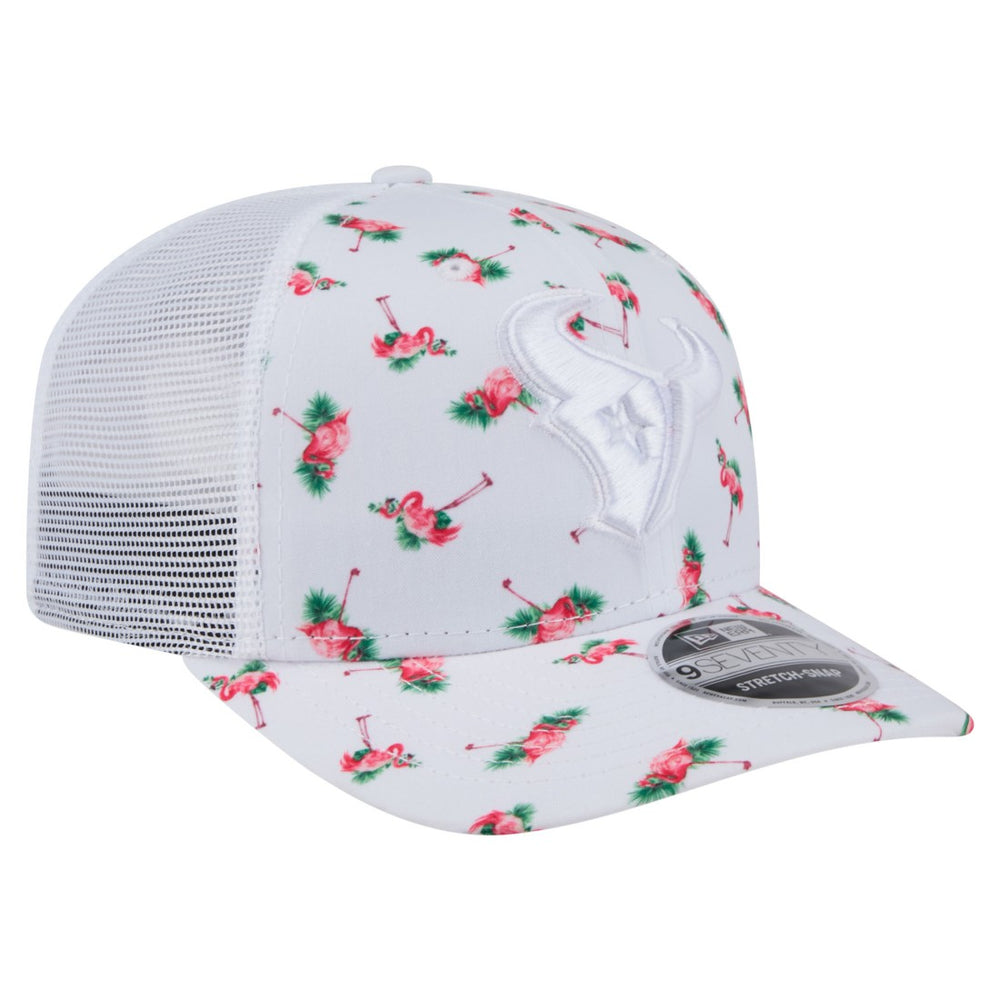Adventure Flamingo Pattern 9SEVENTY Stretch-Snap Hat - Houston Texans