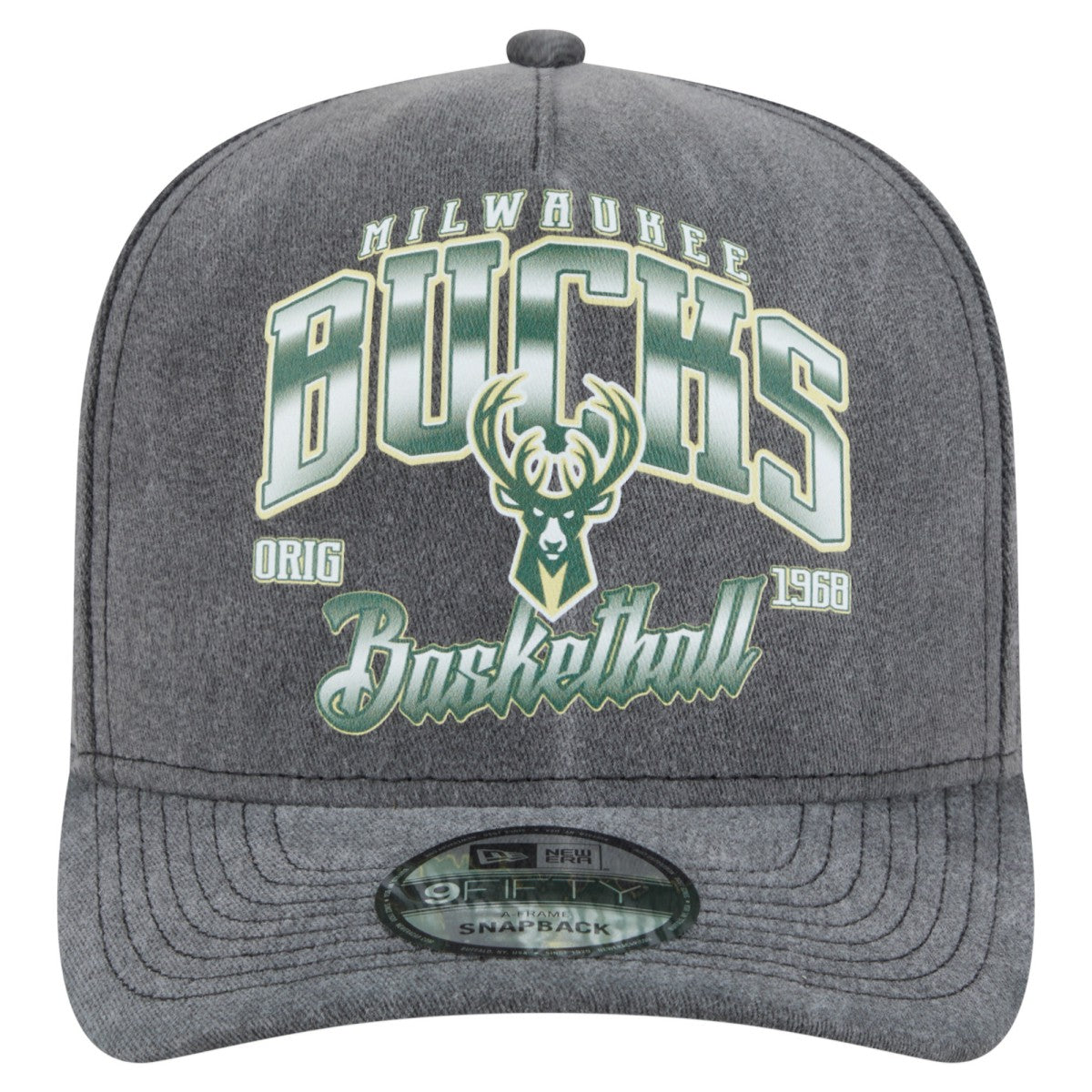 NBA Milwaukee Bucks Throwback Washed Pre-Curved 9FIFTY Snapback Hat