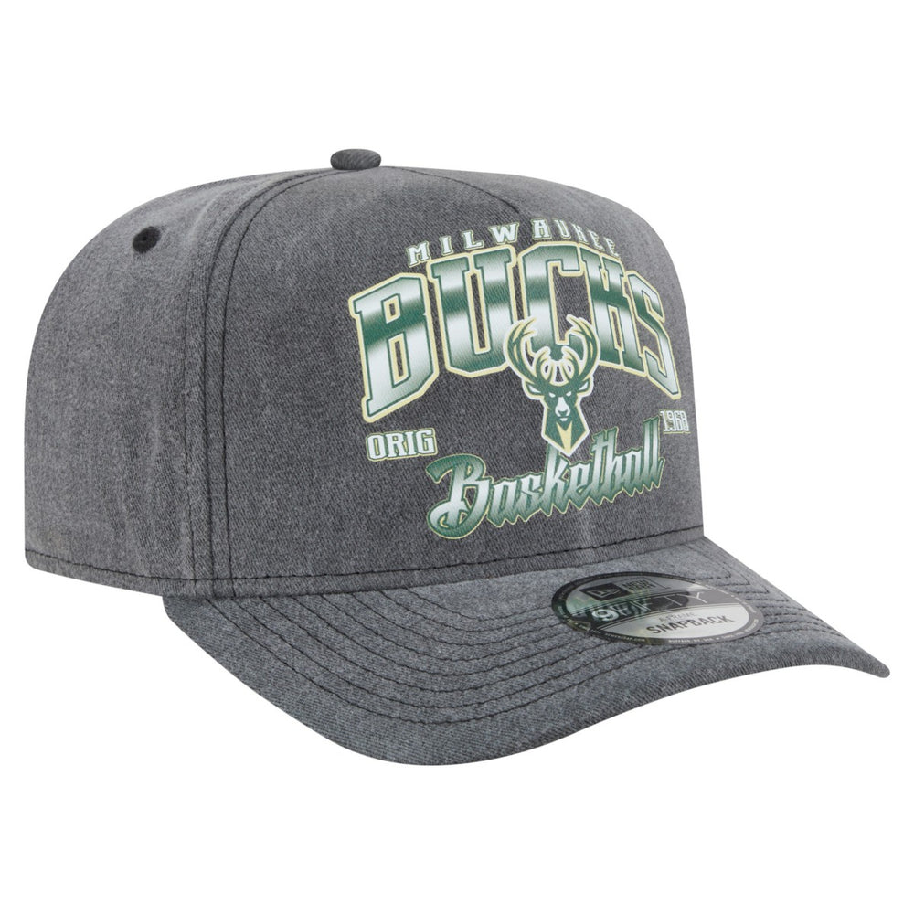 NBA Milwaukee Bucks Throwback Washed Pre-Curved 9FIFTY Snapback Hat