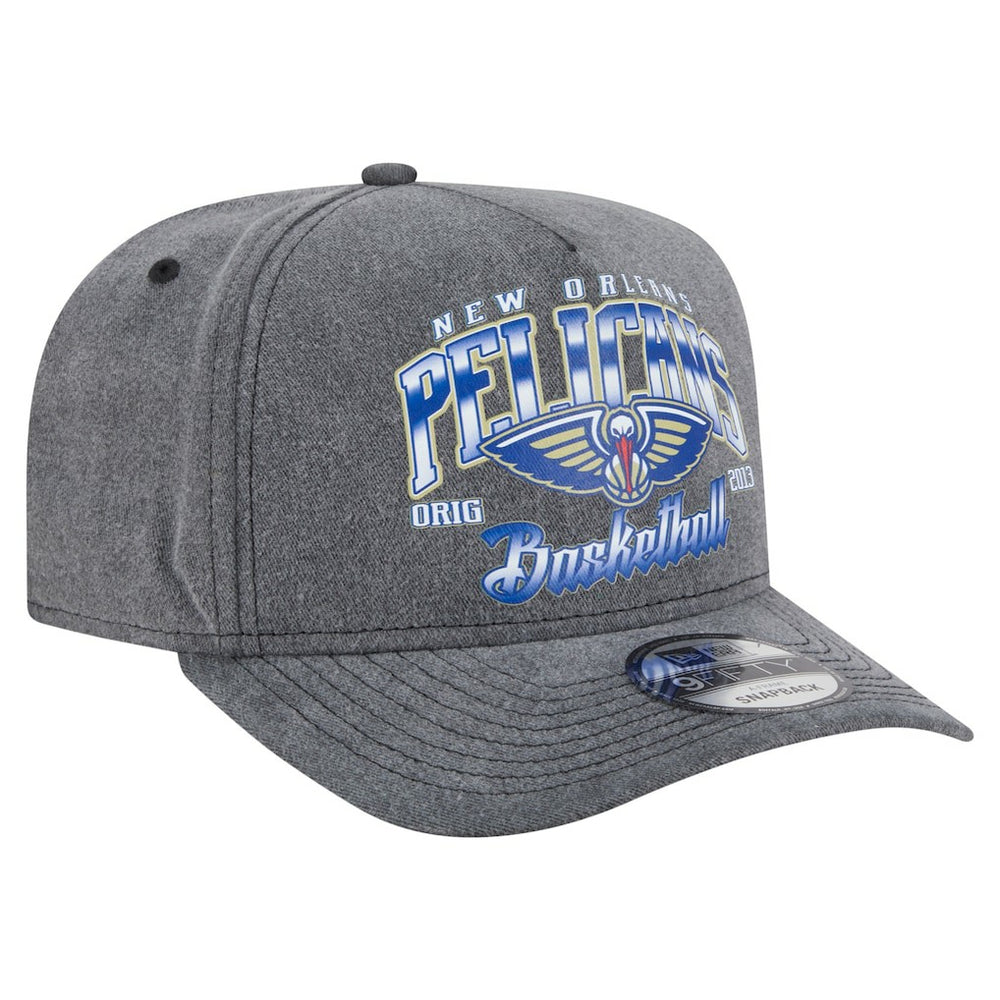 NBA New Orleans Pelicans Throwback Washed Pre-Curved 9FIFTY Snapback Hat