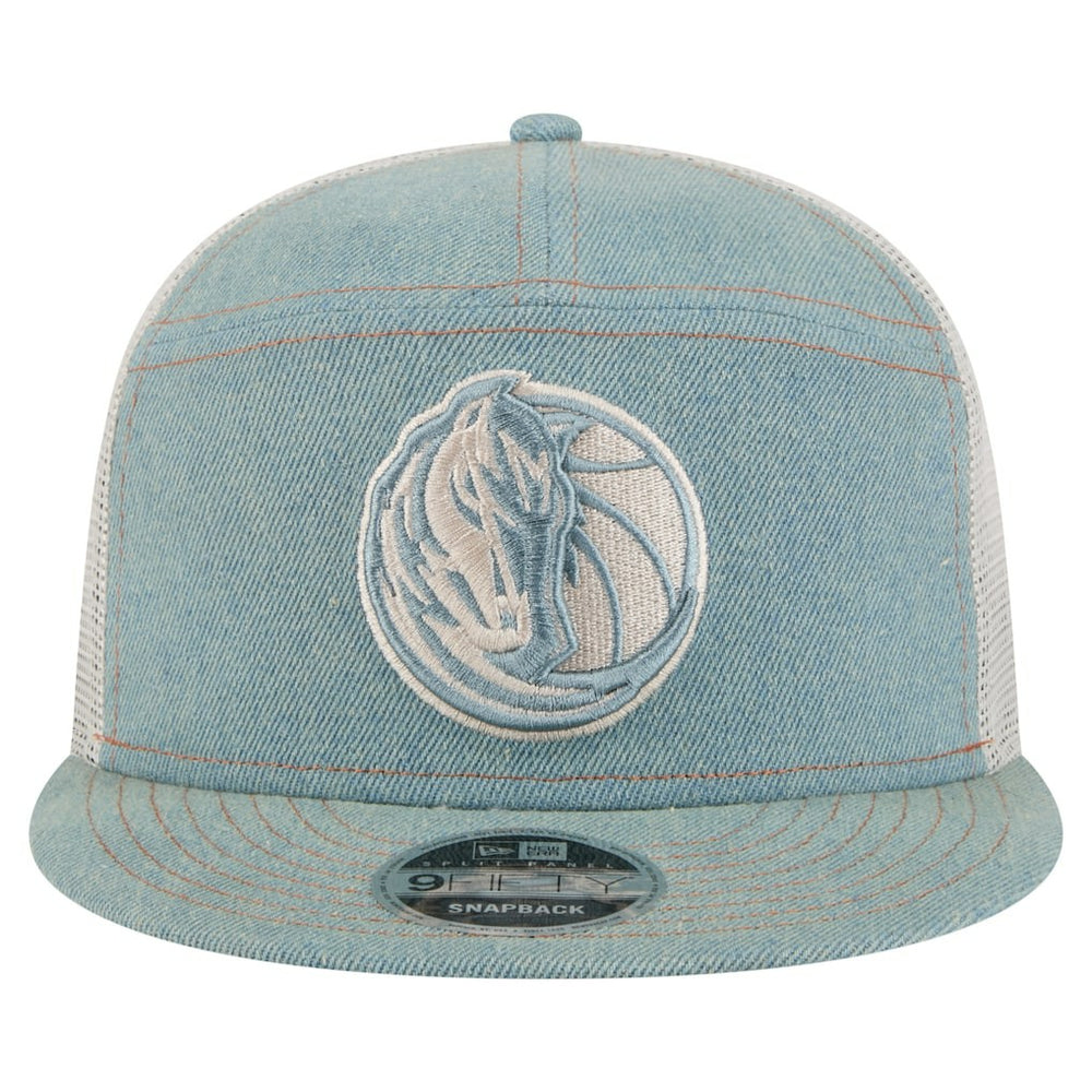 NBA Dallas Mavericks Adventure Denim Split Panel 9FIFTY Snapback Trucker Hat