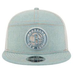 NBA Brooklyn Nets Adventure Denim Split Panel 9FIFTY Snapback Trucker Hat