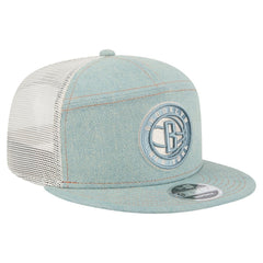 NBA Brooklyn Nets Adventure Denim Split Panel 9FIFTY Snapback Trucker Hat