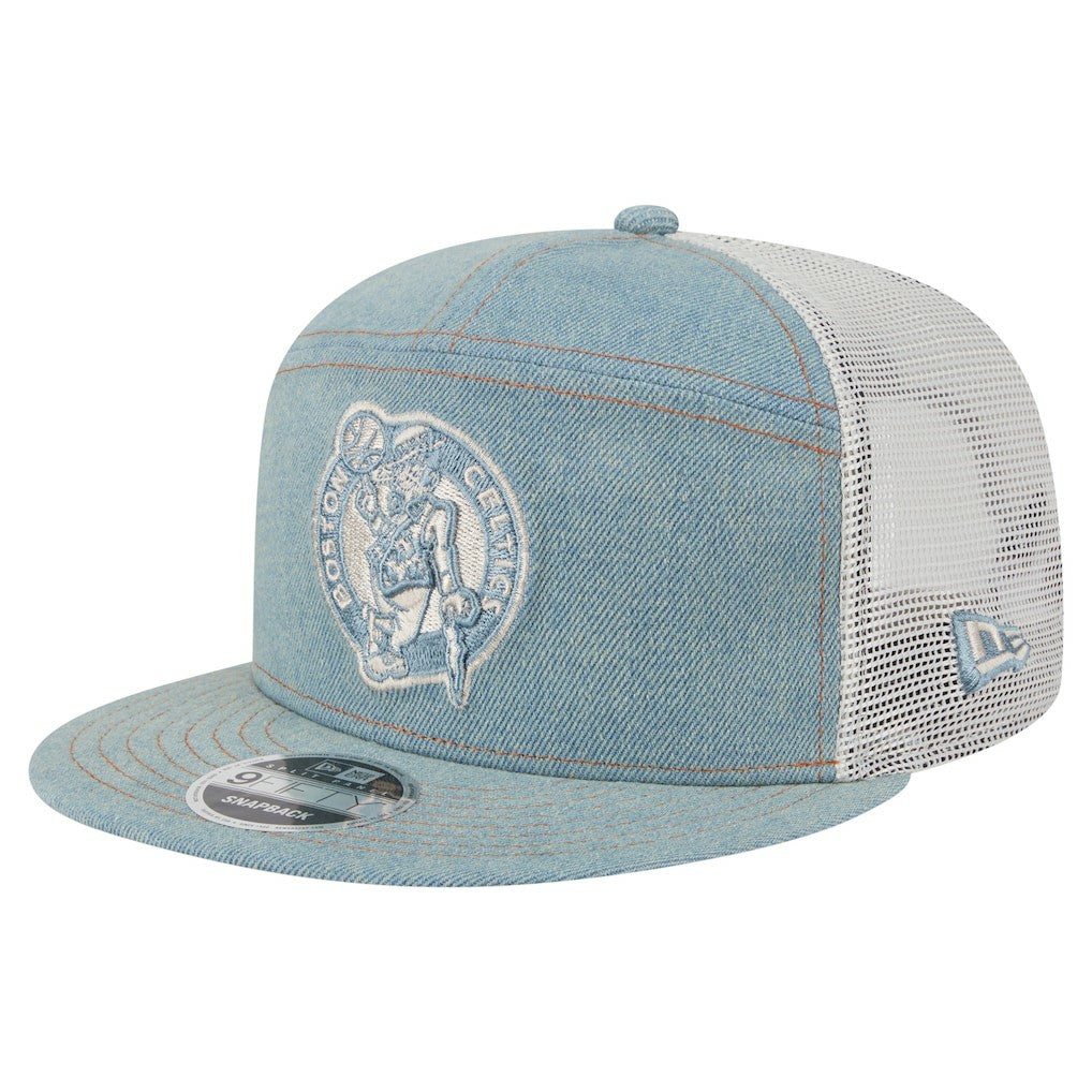 NBA Boston Celtics Adventure Denim Split Panel 9FIFTY Snapback Trucker Hat