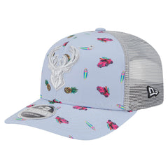 NBA Milwaukee Bucks Adventure Aloha Pattern 9SEVENTY Stretch-Snap Hat