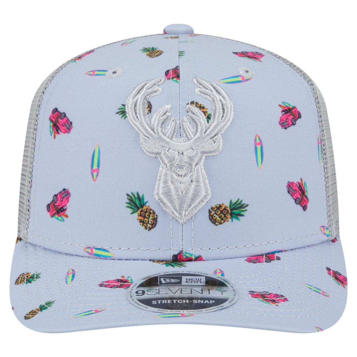 NBA Milwaukee Bucks Adventure Aloha Pattern 9SEVENTY Stretch-Snap Hat