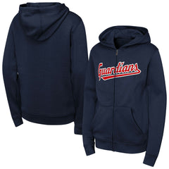 MLB Cleveland Guardians Youth Wordmark Fleece Full-Zip Hoodie