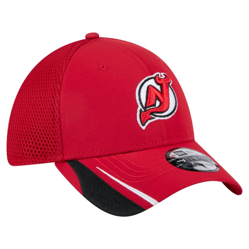 NHL Red New Jersey Devils New Era Linear Featherweight 39THIRTY Flex Hat