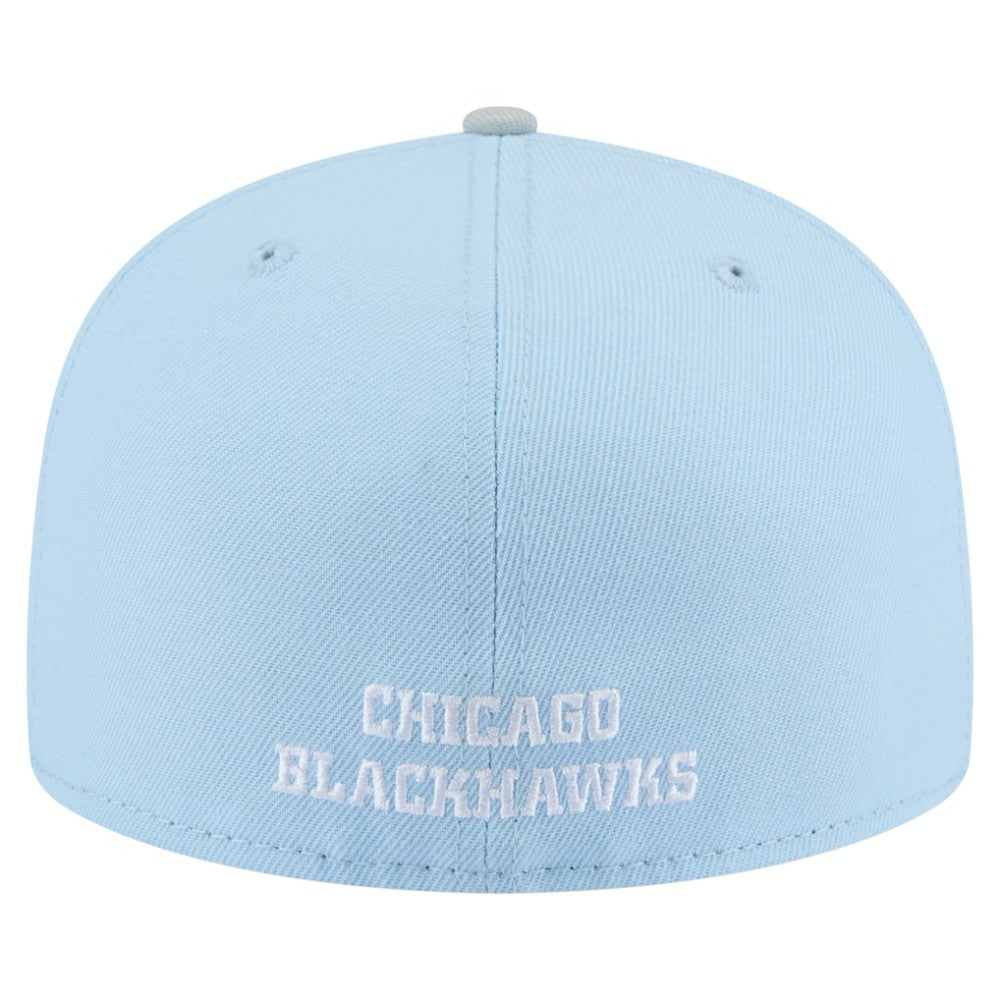 NHL Light Blue/Gray Chicago Blackhawks New Era Color Pack Two-Tone 59FIFTY Fitted Hat