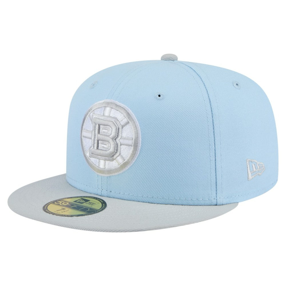 NHL Light Blue/Gray Boston Bruins New Era Color Pack Two-Tone 59FIFTY Fitted Hat