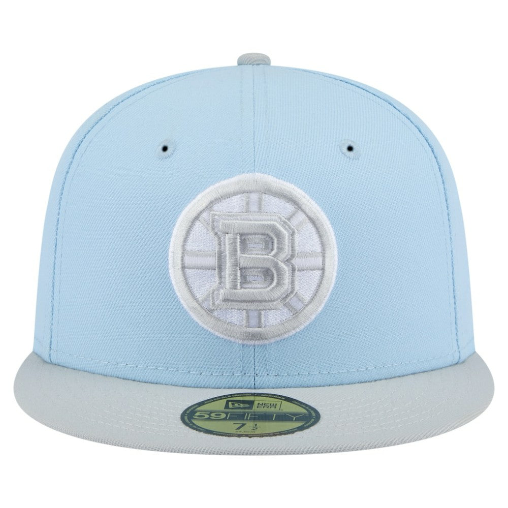 NHL Light Blue/Gray Boston Bruins New Era Color Pack Two-Tone 59FIFTY Fitted Hat
