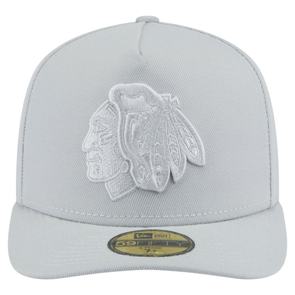 NHL Gray Chicago Blackhawks New Era Color Pack A-Frame 59FIFTY Fitted Hat