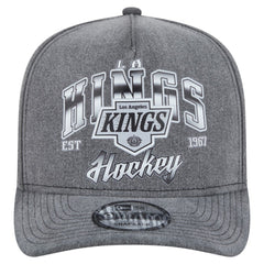 NHL Charcoal Los Angeles Kings New Era Throwback Washed A-Frame Pre-Curved 9FIFTY Snapback Hat