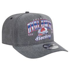 NHL Charcoal Colorado Avalanche New Era Throwback Washed A-Frame Pre-Curved 9FIFTY Snapback Hat
