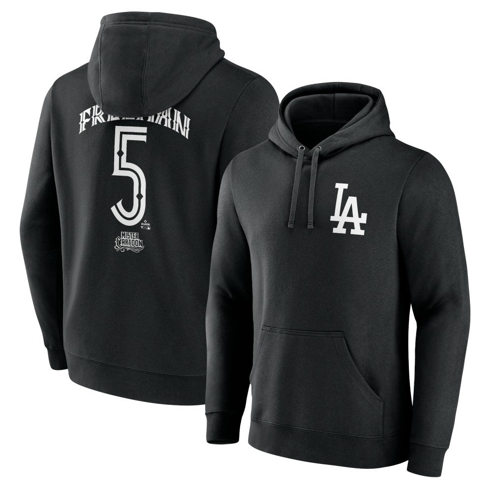 MLB Freddie Freeman Los Angeles Dodgers Mister Cartoon Name & Number Pullover Hoodie