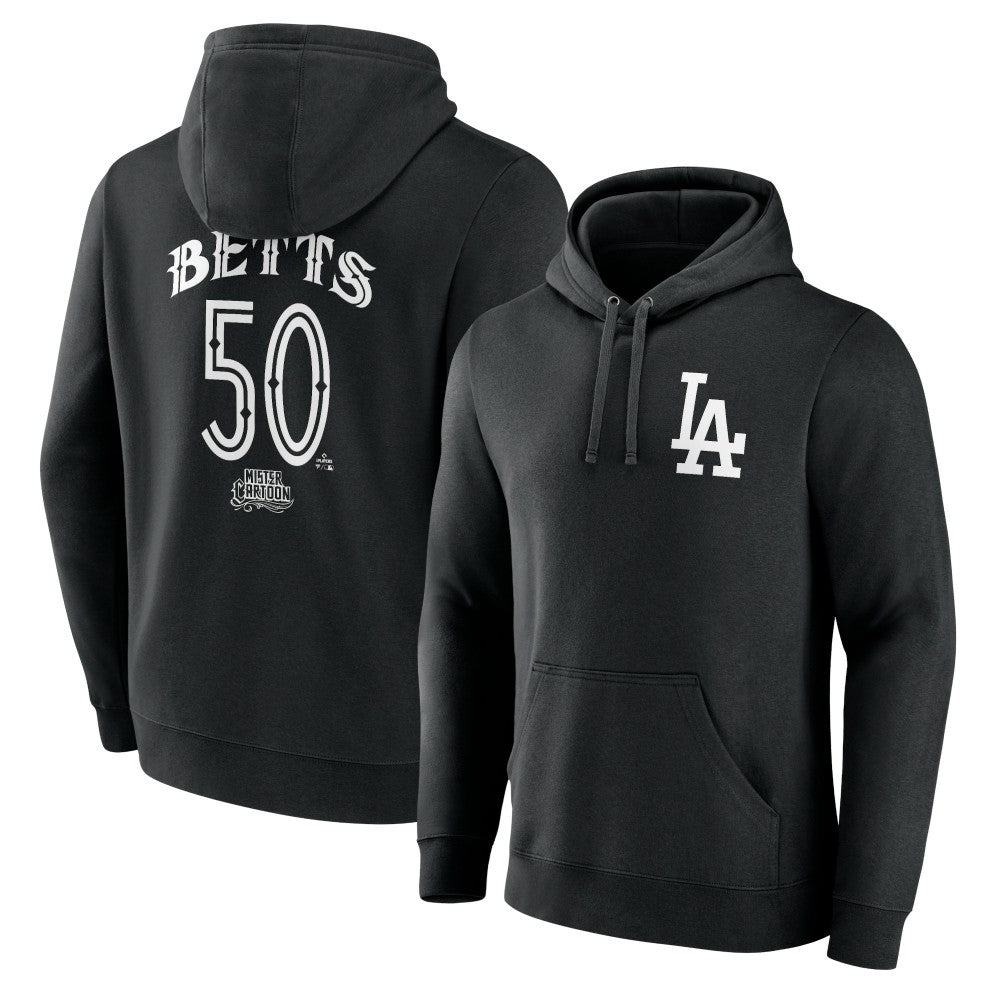 MLB Mookie Betts Los Angeles Dodgers Mister Cartoon Name & Number Pullover Hoodie