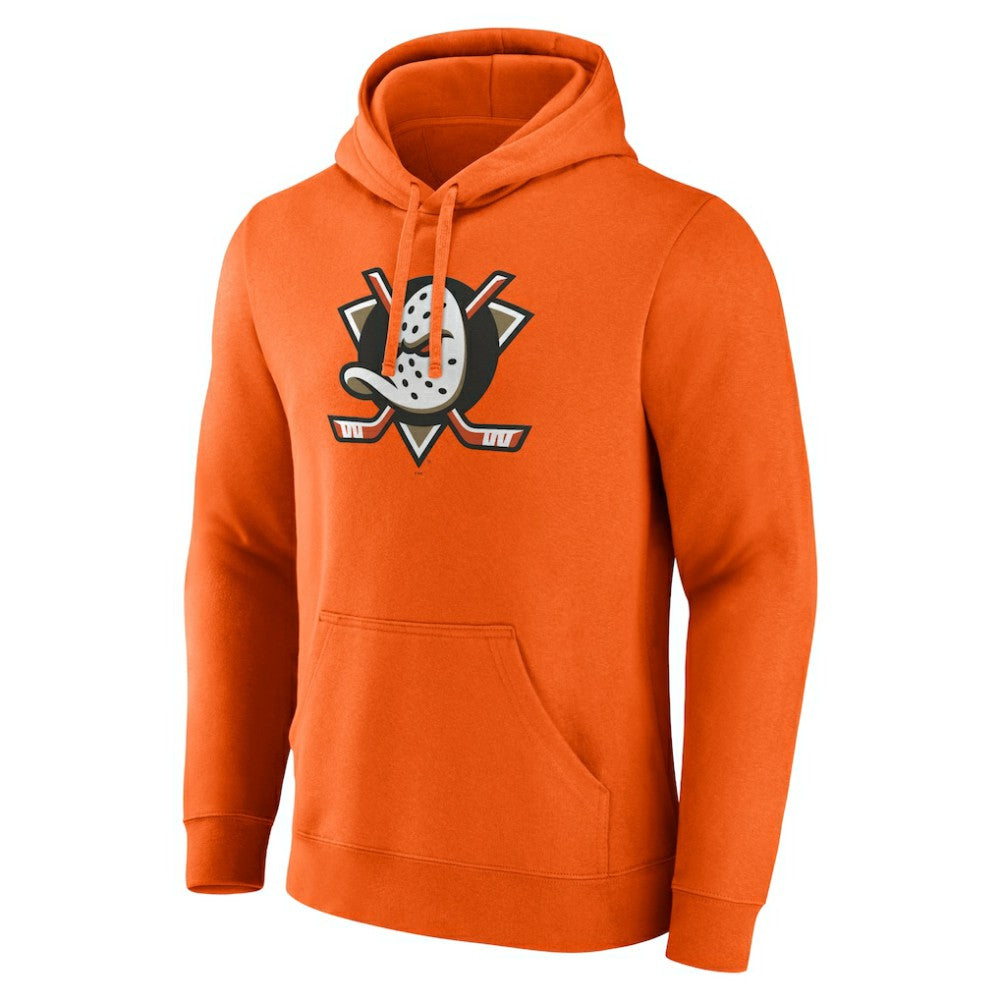 NHL Orange Anaheim Ducks Fanatics Primary Logo Fleece Pullover Hoodie