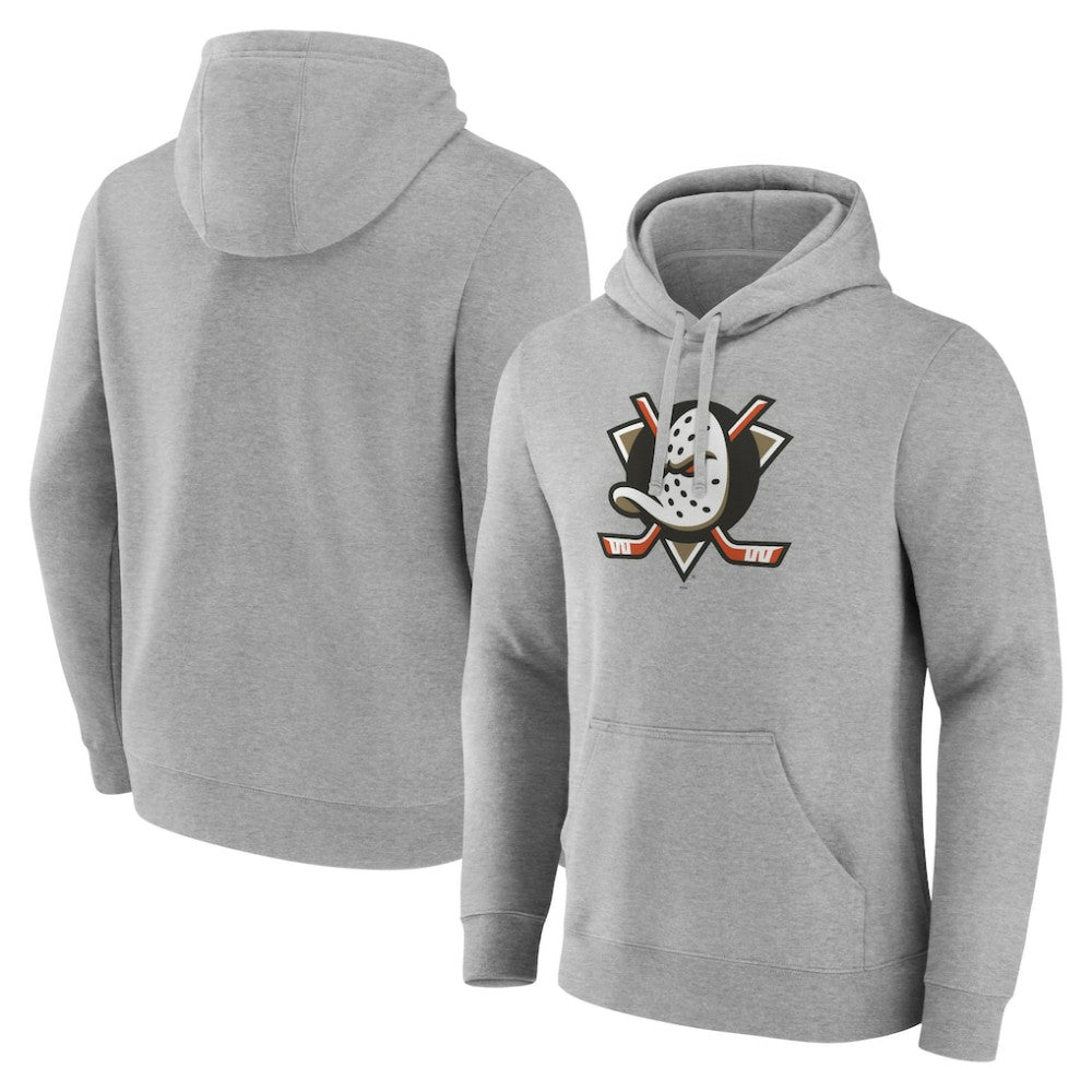NHL Gray Anaheim Ducks Primary Logo Pullover Sweatshirt