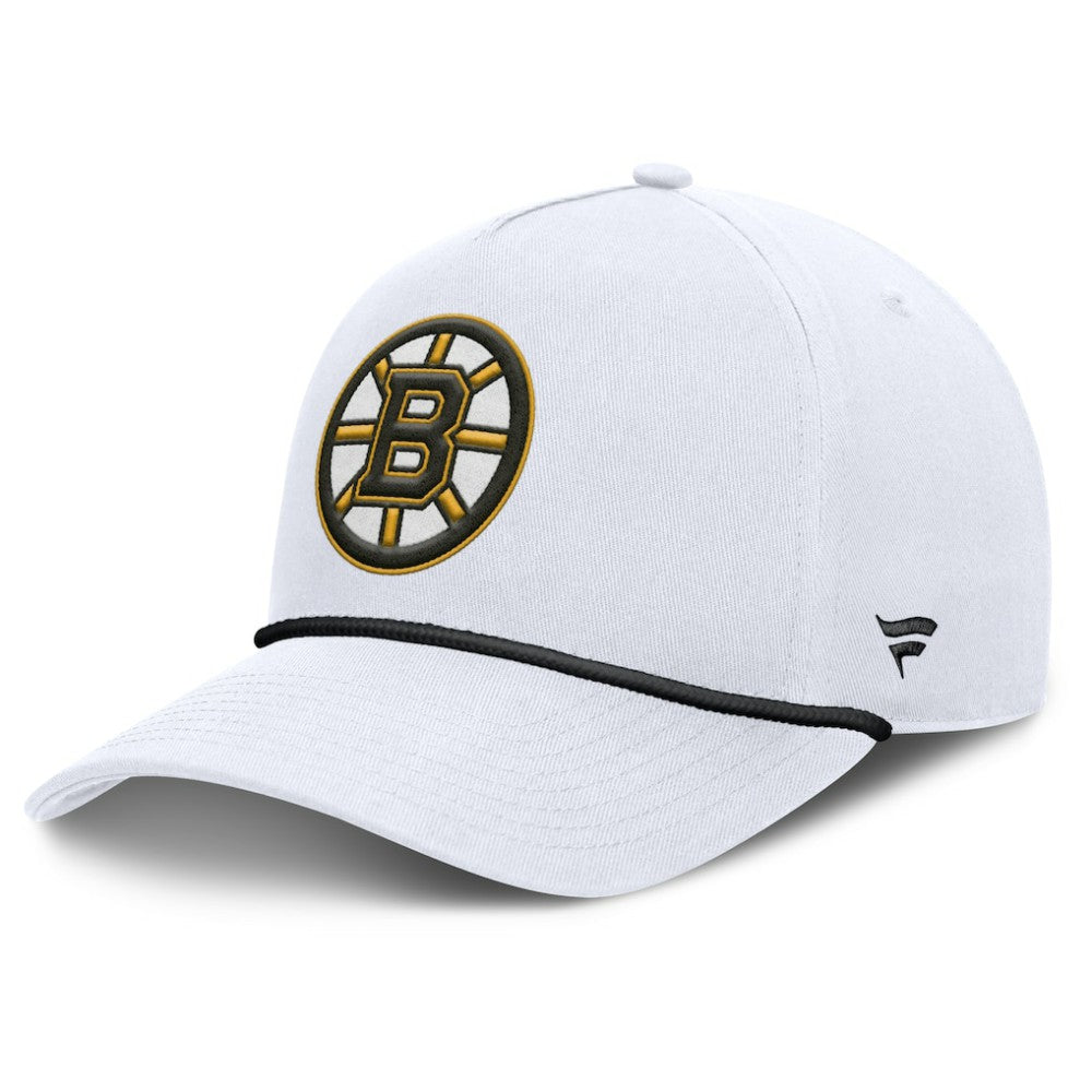 NHL White Boston Bruins Fanatics Rope A-Frame Adjustable Hat