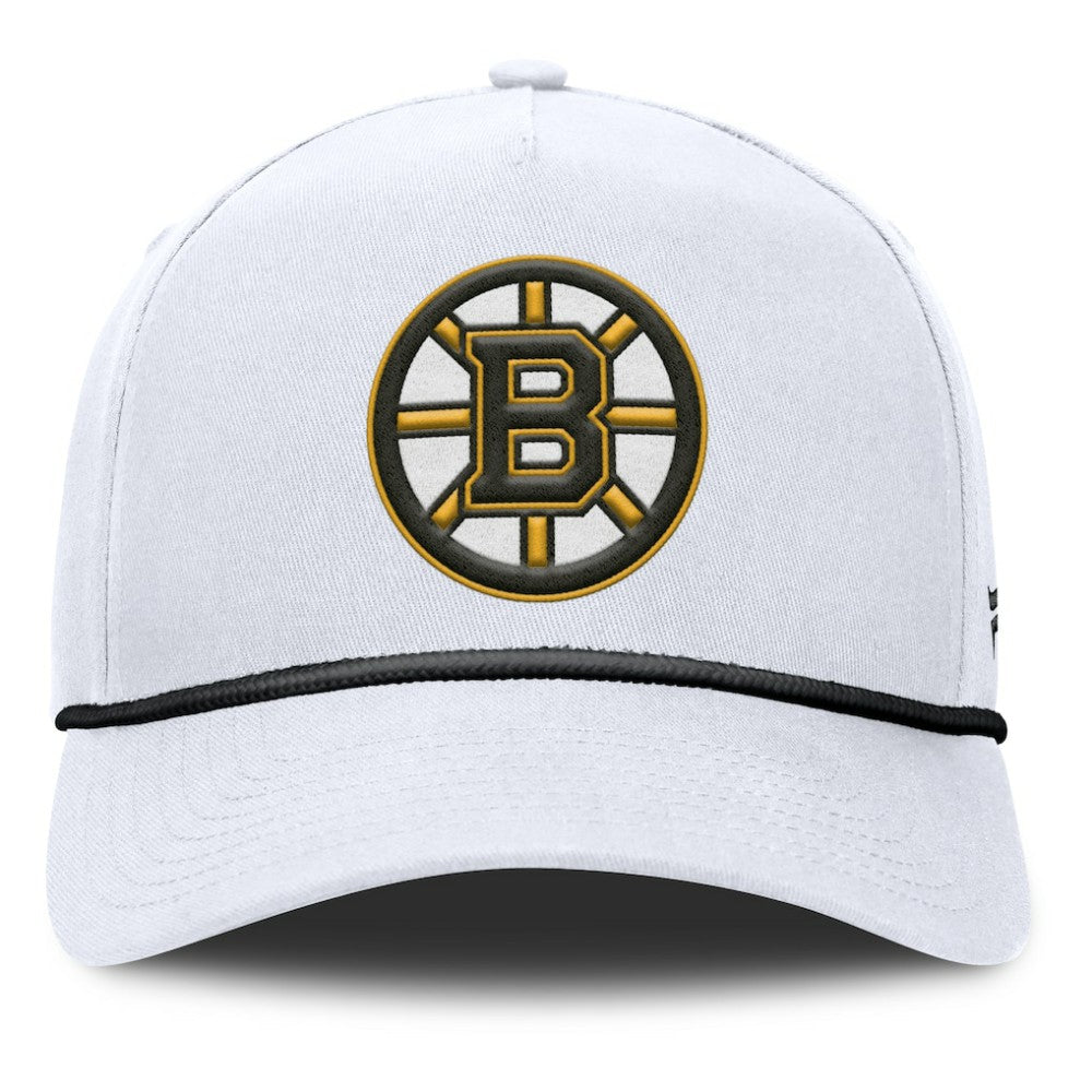 NHL White Boston Bruins Fanatics Rope A-Frame Adjustable Hat