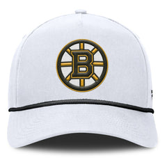 NHL White Boston Bruins Fanatics Rope A-Frame Adjustable Hat