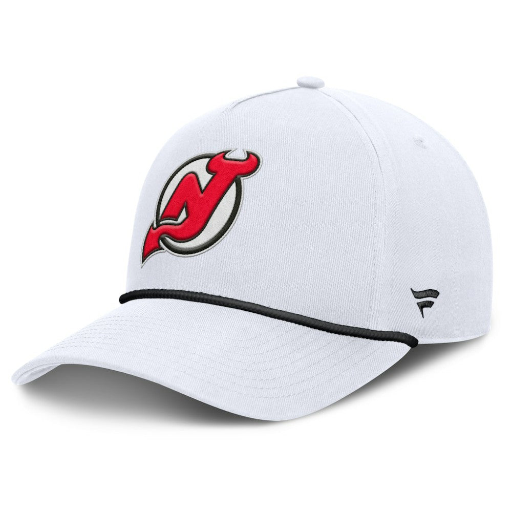 NHL White New Jersey Devils Fanatics Rope A-Frame Adjustable Hat